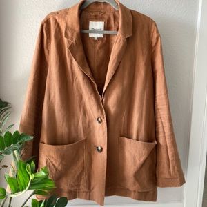 Brown Madewell Linen Dorset Blazer